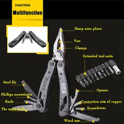 12 In1 инструмент многофункциональные плоскогубцы Ножи Удобная отвертка комплект Портативный Открытый Отдых на природе Охота Карманный