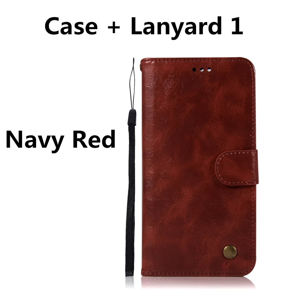 Dark Red Lanyard 1 Ретро винтажный футляр из синтетической кожи для Xiaomi Redmi Note 4 4X бизнес защитный чехол для телефона отделения для карт матовая кобура Fundas - Цвет: Dark Red Lanyard 1