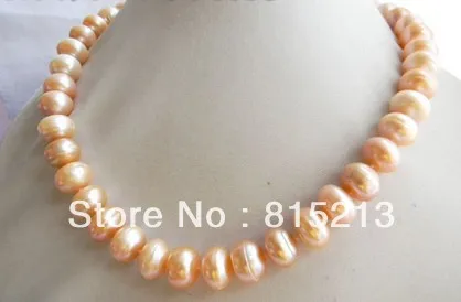 

ddh001716 18'' 12MM Pink Flat Round Freshwater Pearl Necklace