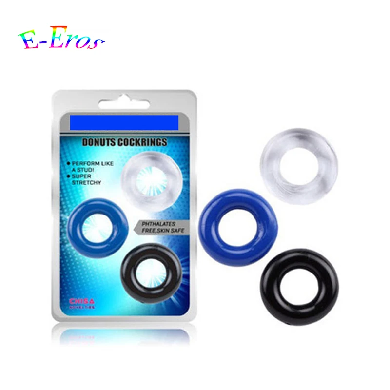 ORISSI 3 Pcs/Lot Silicone Stretchy Extend Make Love Time Delay Ejaculation Cock Ring Cockring For Men Sex Toys