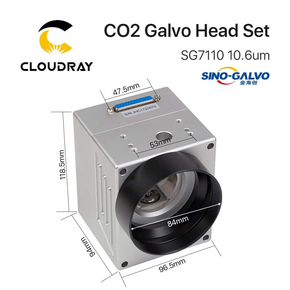 Cloudray 10.6um 10600nm CO2 лазерное сканирование Galvo головка SG7110 вход диафрагма 10 мм Гальванометр сканер с блоком питания