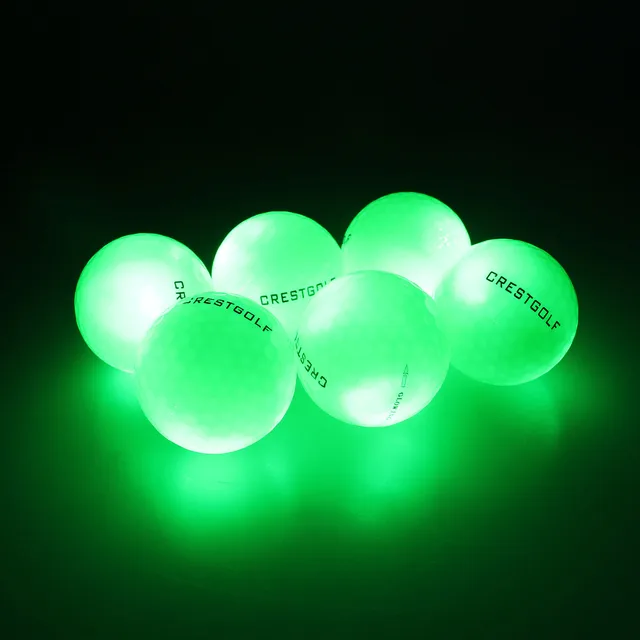 20pcs/Lot Crestgolf Flashing Glowing Golf Ball Night Glow Flash Light Up LED Golf Ball,Six Color (Updated Mixed Color Brighter) green golf balls
