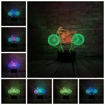

Famous Motor 3D Extreme Sport Cross-Country Motorcycle Modelling Desk Lamp Led Christmas Decor USB Touch Night Light Child Gifts