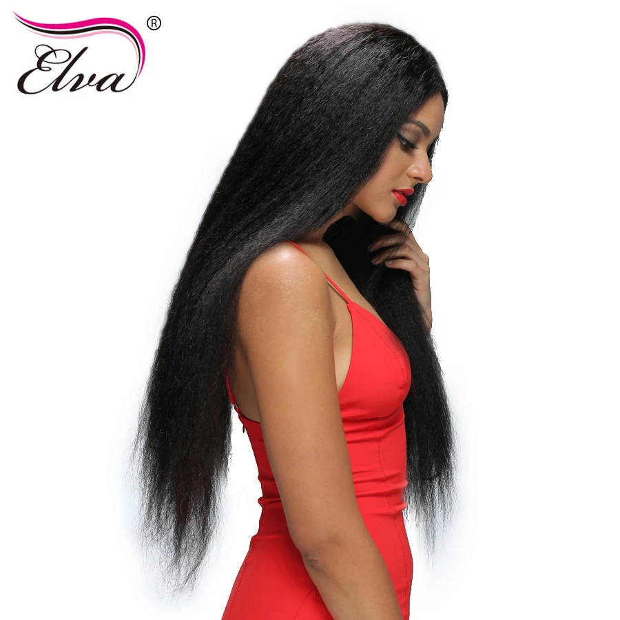 Elva font b Hair b font Kinky Straight Lace Front font b Human b font font