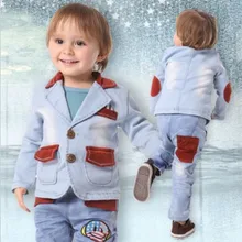 Распродажа одежда для маленьких мальчиков комплект джинсовой одежды из трех предметов одежда высокого качества для мальчиков одежда для маленьких мальчиков джинсовый костюм для мальчиков комплект детской одежды