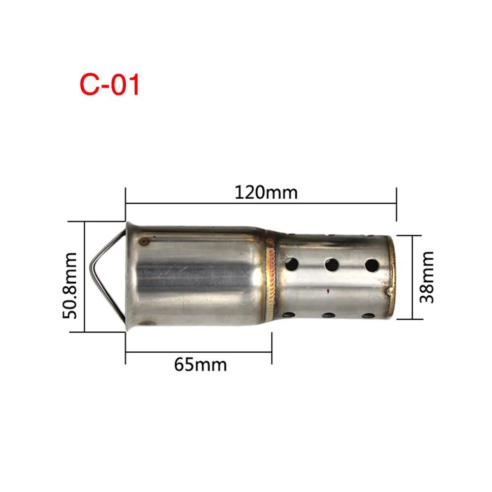 Alconstar-51 мм Мотоцикл Мотокросс глушитель выхлопной системы трубы Регулируемый дБ убийца глушитель Шум подавитель звука Z750 ER6N NMAX - Цвет: C-01