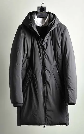 Новое поступление, мужское пальто на утином пуху с капюшоном, шапка, теплые парки, куртка для мужчин, черный цвет, большие размеры xxxl, 2xl, 3xl - Цвет: Черный