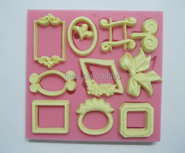 Sugar bakery silicone mold mold tie frame ring pattern Sugar lace silicon Mold Fondant Cake polymer clay