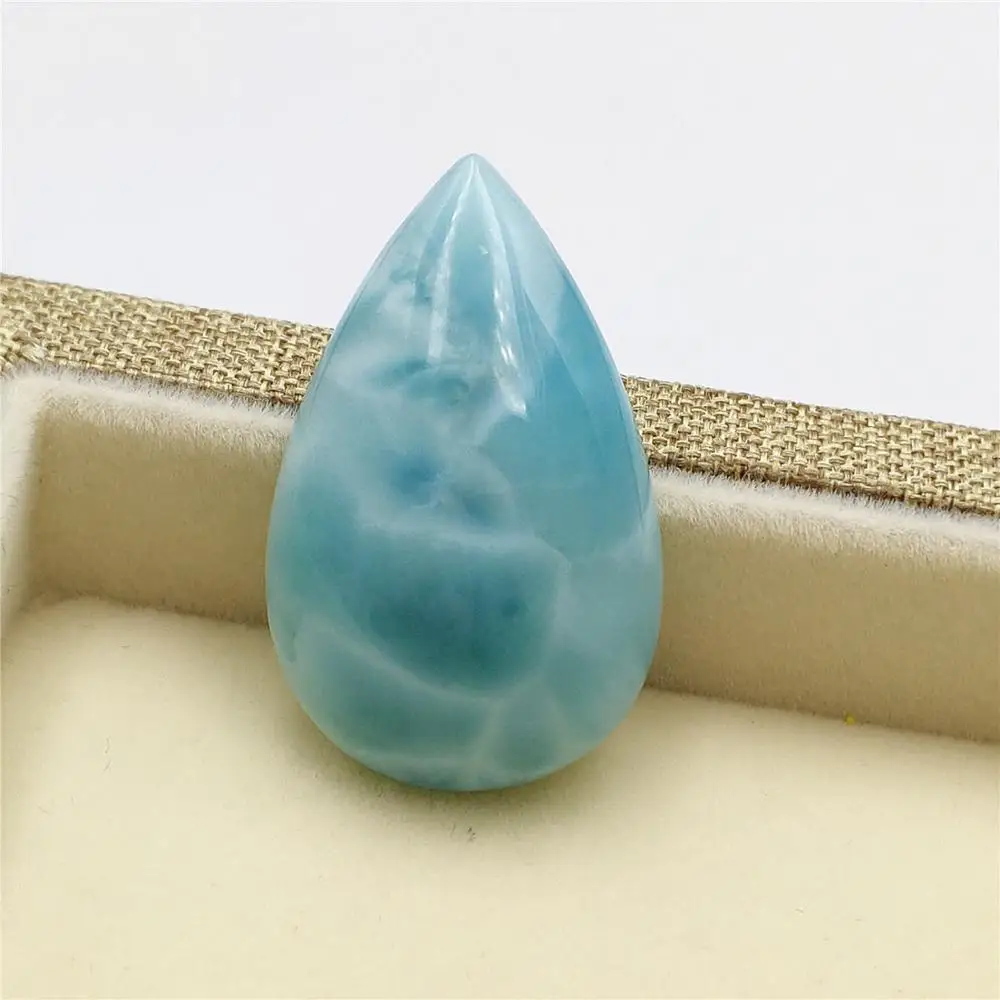 

100% Natural Blue Larimar Water Pattern Pendant Gemstone 29x18x7mm From Dominica Fashion Hot Stone For Women Man Best Gift AAAAA