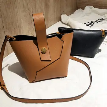 

2PCS/Set Women Lady Leather Shoulder Bag Vintage Handbag Satchel Clutch Coin Purse Makeup Bags