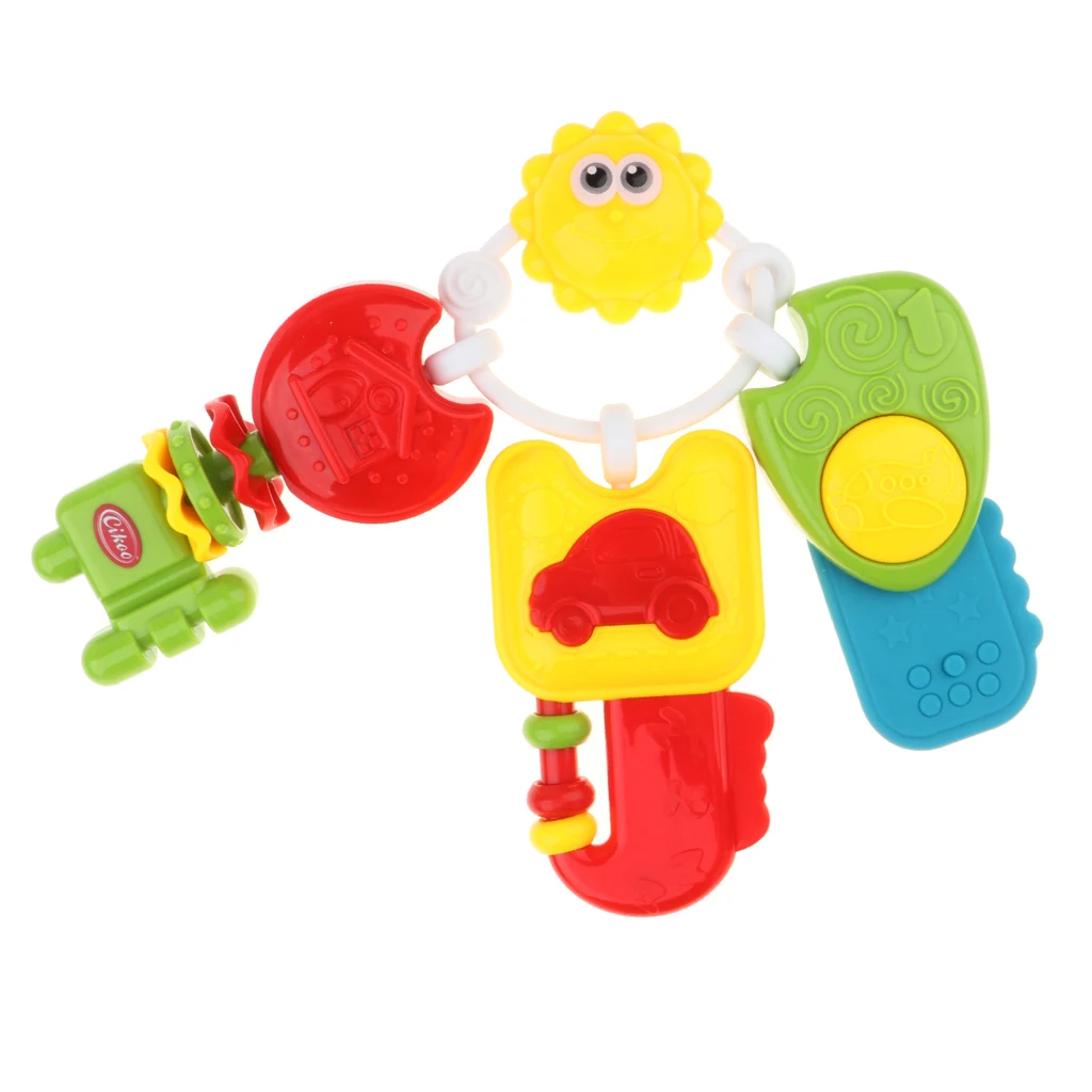 3 in One Baby Musical Rattle Ring Sensory Teether Toy for Infant Crib, Stroller, Cot, Pram Seat Hanging Sound Early Educational