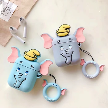 

3D Cartoon Dumbo silicone airpods case for Apple Airpods1/2 Wireless Bluetooth Charging Headphones Earphone Protective Box Cover