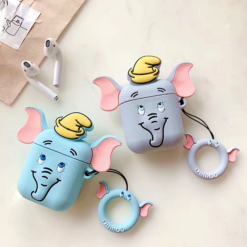 Силиконовый чехол с объемным мультяшным Dumbo airpods для Apple Airpods1/2 беспроводные