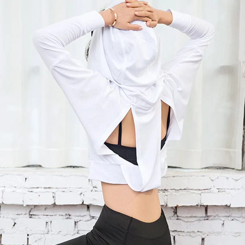 Lumier Workout Jacket Women Yoga Top Long Sleeve Fitness Sport Shirts Cut Out On Back Gym Fit Breathable Net Running Hoodies (7)