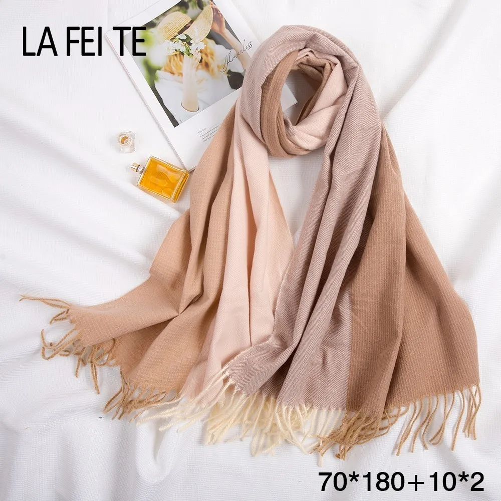 Winter Cashmere Scarf Women's Scarves Wool Handkerchief Pashmina Shawls Bandana Trumpet Stoles Blan
