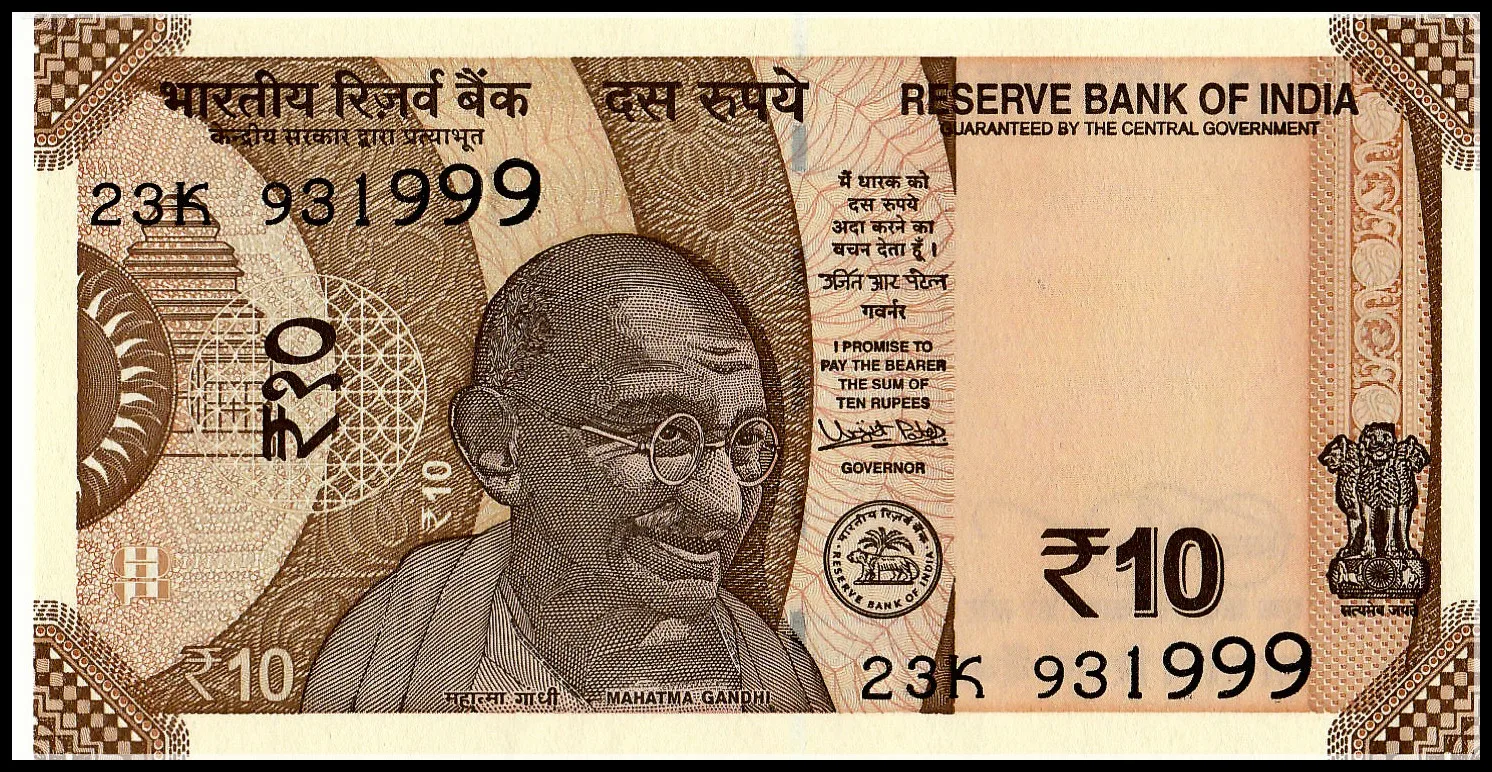 

India 10 Rupees 2018 P-New Original Banknote World Collection Genuine Real Paper Notes Bill Money bank note gift