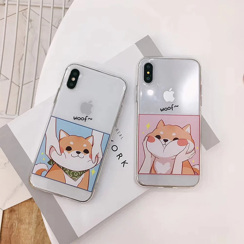 

Cute Pinch dog clear soft phone case for iPhone X XR XS MAX 8 8Plus soft TPU case for iphone 6s 6 6Plus 6splus 7 7plus