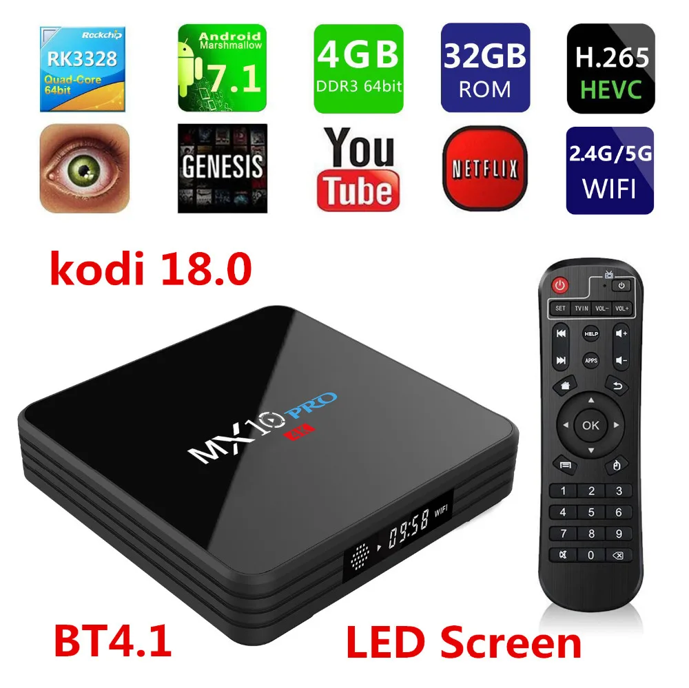 TV BOX, MX10 Pro 4GB32GBAndroid 7.1 TV BOX RK3328 Quad Core KD 18.0 4K ...