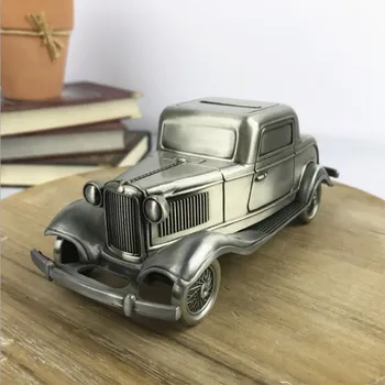 

Metal Vintage Car Model Money Box Piggy Bank Child Toy Car Savings Coins Christmas Gifts Crafts