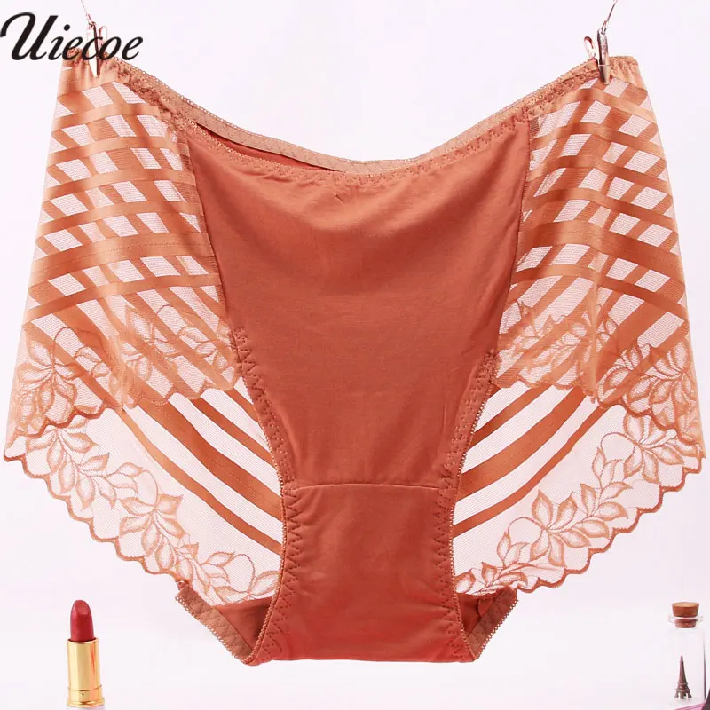 UIECOE размера плюс 4XL нижнее белье трусы женское шорты сексуальное кружевное