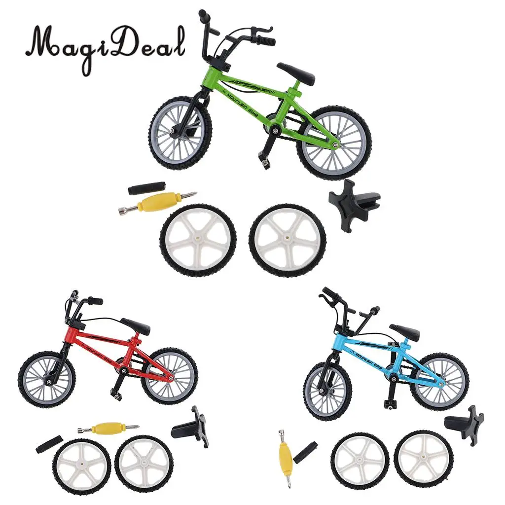 MIni Alloy Finger Mountain Bike Bicycle with Spare Tires for Children Kids Novelty Christmas Gift Collection Desk Table Decor