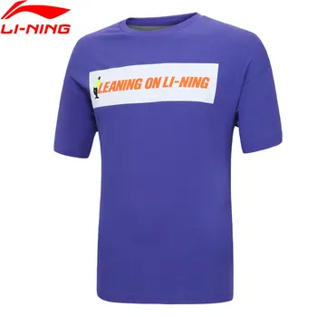 

Li-Ning Men FW The Trend Short Sleeve T-shirts 100%Cotton Color-block LiNing li ning Loose Fit Sports Tees Tops AHSP243 MTS3109