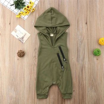 

Unisex Newborn Baby Boys Girls Sleeveless Hooded Romper Jumpsuit Outfit Clothes