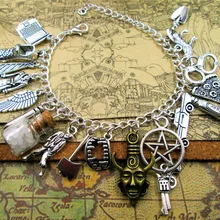 Горячая Распродажа, сверхъестественный Вдохновленный Браслет, роскошный фандом, очаровательный браслет, серебряный тон, очаровательный браслет