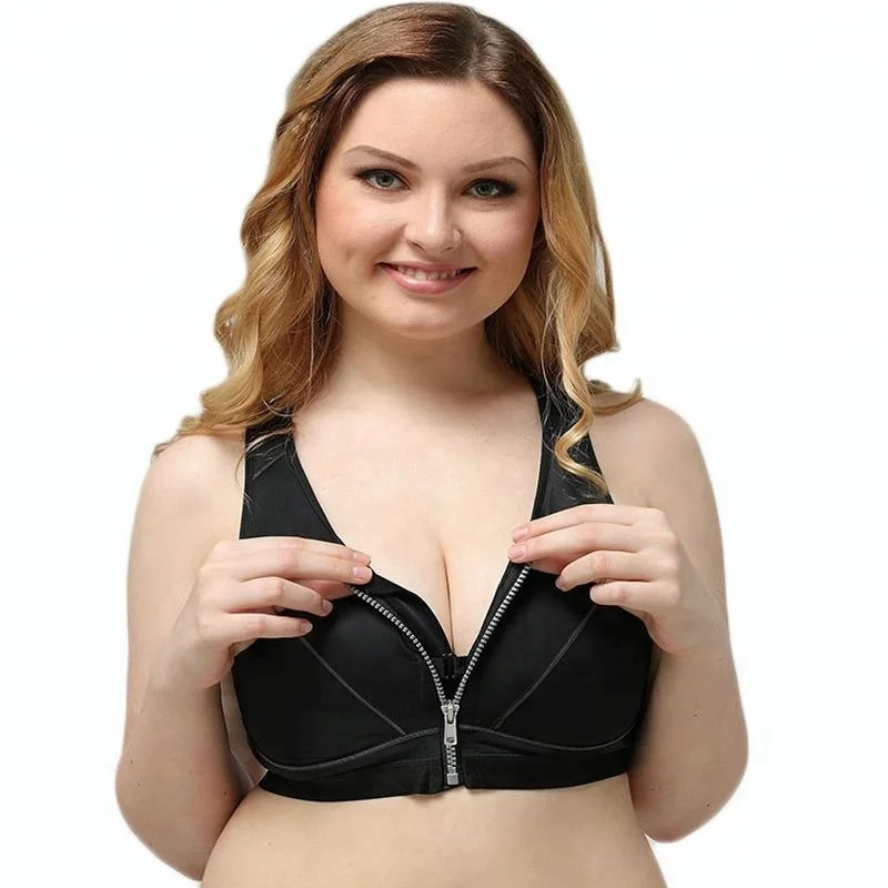 

Women Fitness Bras Adjustable Spaghetti Straps Padded Tops Seamless Push Up Underwear good quality plus size zipper Active bra