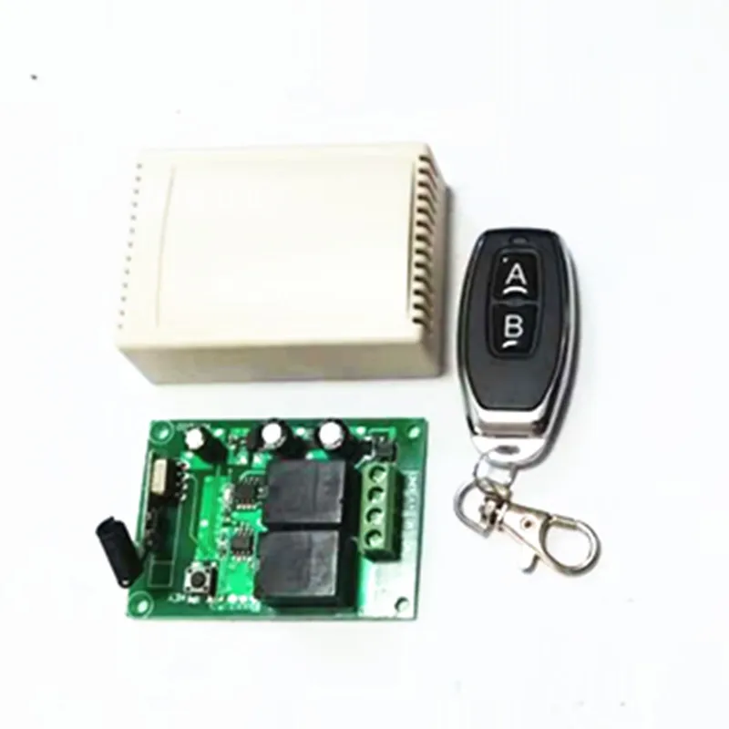 

433Mhz wireless RF remote control and 433Mhz switch DC12V relay receiver module for DC motor forward and reverse. Controller for