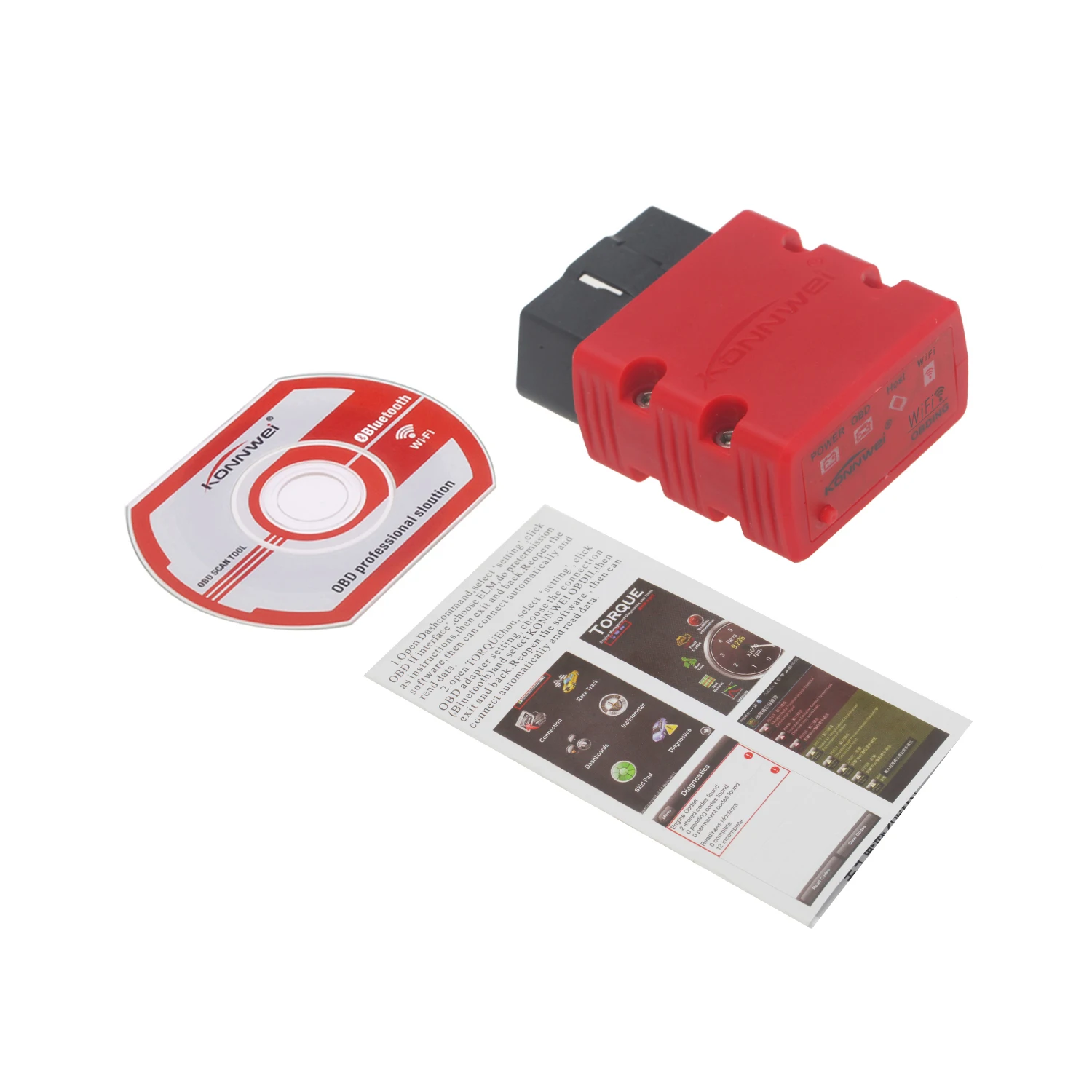 Wifi версия автомобиля OBD2 сканер V1.5 Bluetooth автоматический сканер мини OBDII код ридер для Android телефон сканер инструмент Высокое качество - Цвет: Красный