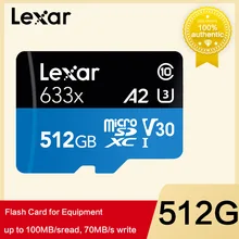 Lexar Micro SD карты 512 ГБ 95 МБ/с. флэш-карта памяти 128 ГБ 256 ГБ флеш-карта памяти Microsd TF/SD карты для планшета