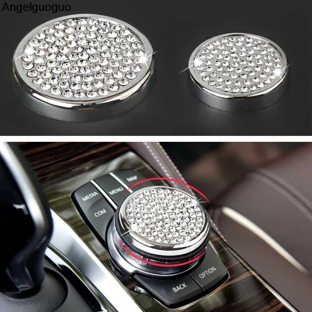 Angelguoguo Car Multimedia Adjustment Buttons Decorstion cover Trim Sticker For BMW 1 3 4 5 7 Series X1 X3 X4 X5 X6 E60 E90 GT