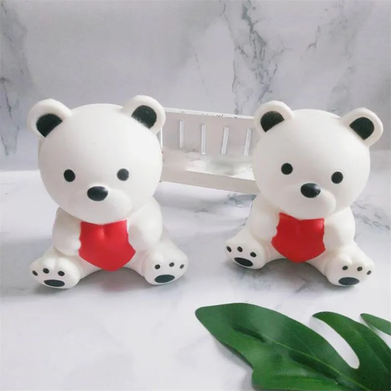 3D لطيف لينة الحب القلب ألعاب الدببة شريط لتعليق الهاتف المحمول للهاتف المحمول Kawaii لينة سيليكون هلام إصبع قرصة ضغط