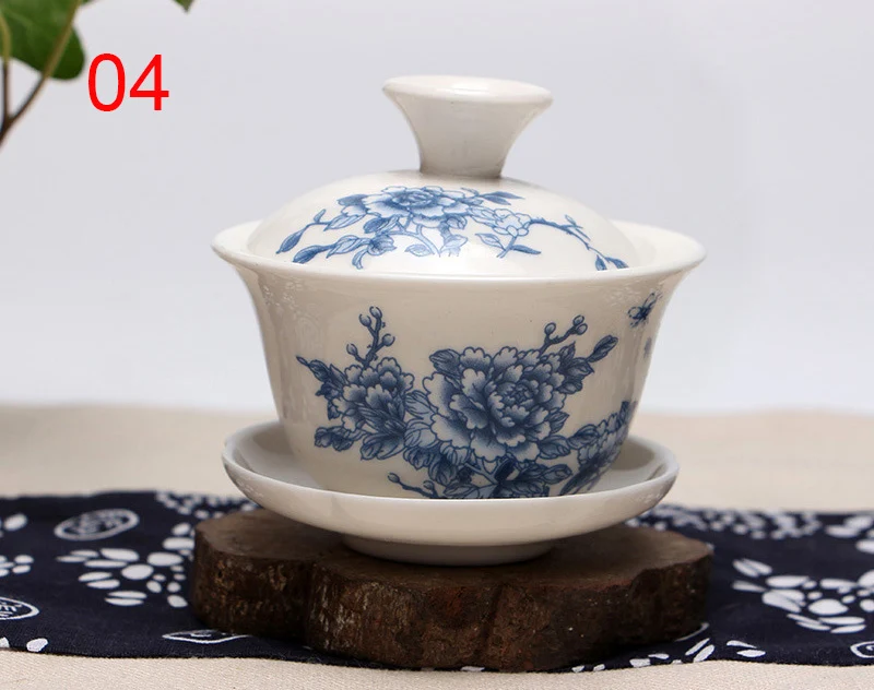 Китайский чайный сервиз, расписанный вручную, Dehua, высококачественный белый фарфоровый чайный сервиз gaiwan для путешествий, красивый и легкий чайник