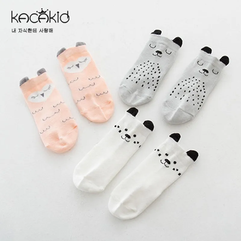 

Kacakid 10 Pairs/set New Spring Baby Socks Newborn Boys Girls Cute Toddler Anti-slip Socks Cartoon Ears Unisex Cotton Socks