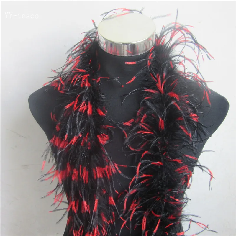 Beautiful 10 m 5 strip natural Ostrich Feathers Boa Quality fluffy Costumes / Trim for Party / Costume / Shawl / Available