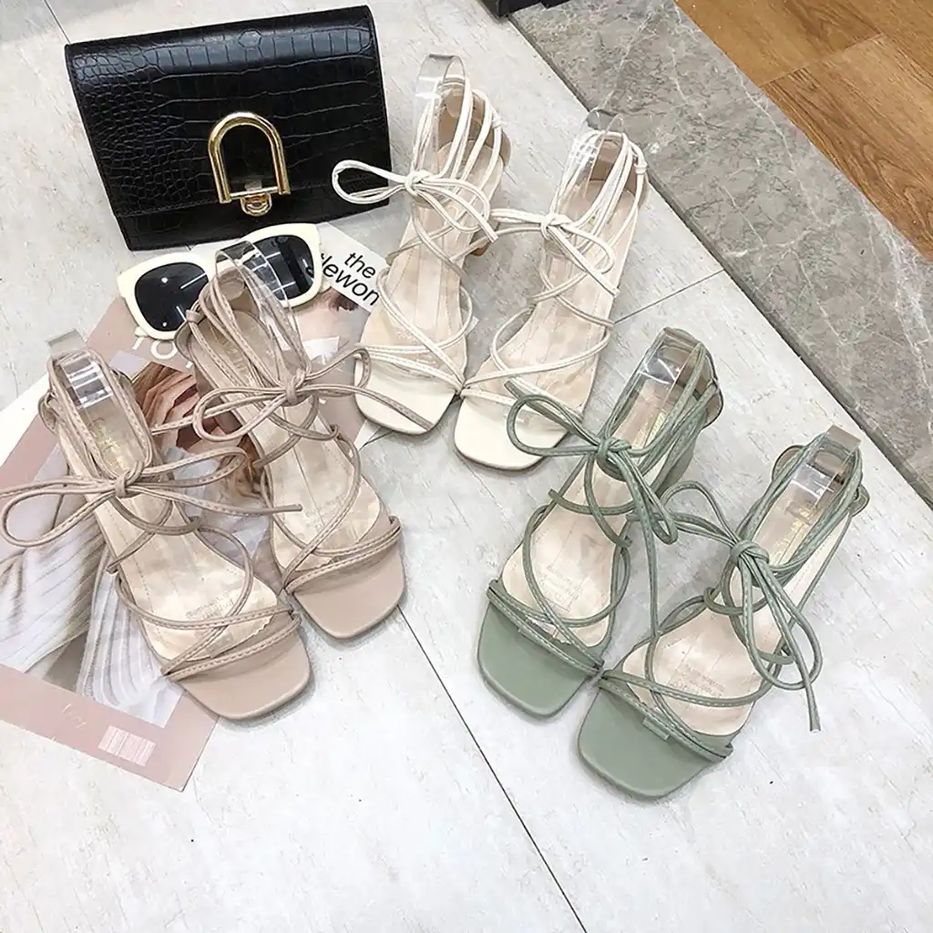 MONMOIRA Wood Heel Slipper Women's Sandals Vintage Square Toe Narrow