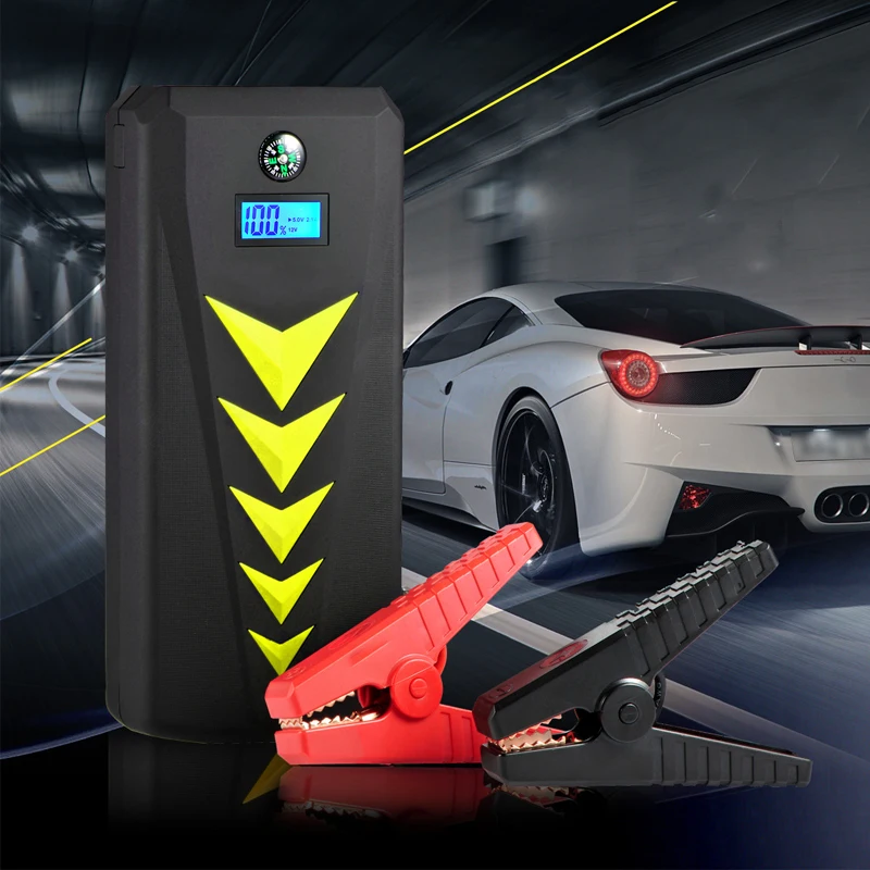HCOOL Car Jump Starter Emergency Kit 24000mAh 1000A Peak Multifunction Quick Charge Power Bank Dual USB Charge Port Flashlight