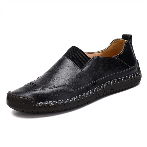 Zftl новые мужские лоферы; мужские туфли из натуральной кожи мужские Повседневное топ-сайдеры ботинки для вождения ручная работа, большой размер 38-48 Обувь в горошек без застежки для отдыха shoes20 - Цвет: Black Loafers