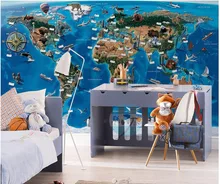 

Custom photo mural 3d wallpaper Animal world map Setting wall room decor painting 3d wall murals wallpaper for walls 3 d