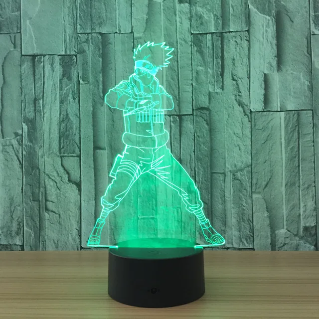 Naruto Action Figure Kakashi 3D LED Night Light Table Lamp