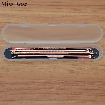 

Facial Blackhead Pimple Blemish Comedone Acne Spot Zit Whitehead Extractor Remover Cosmetic Cleaning Tool Kit Set 4 PCS/SET