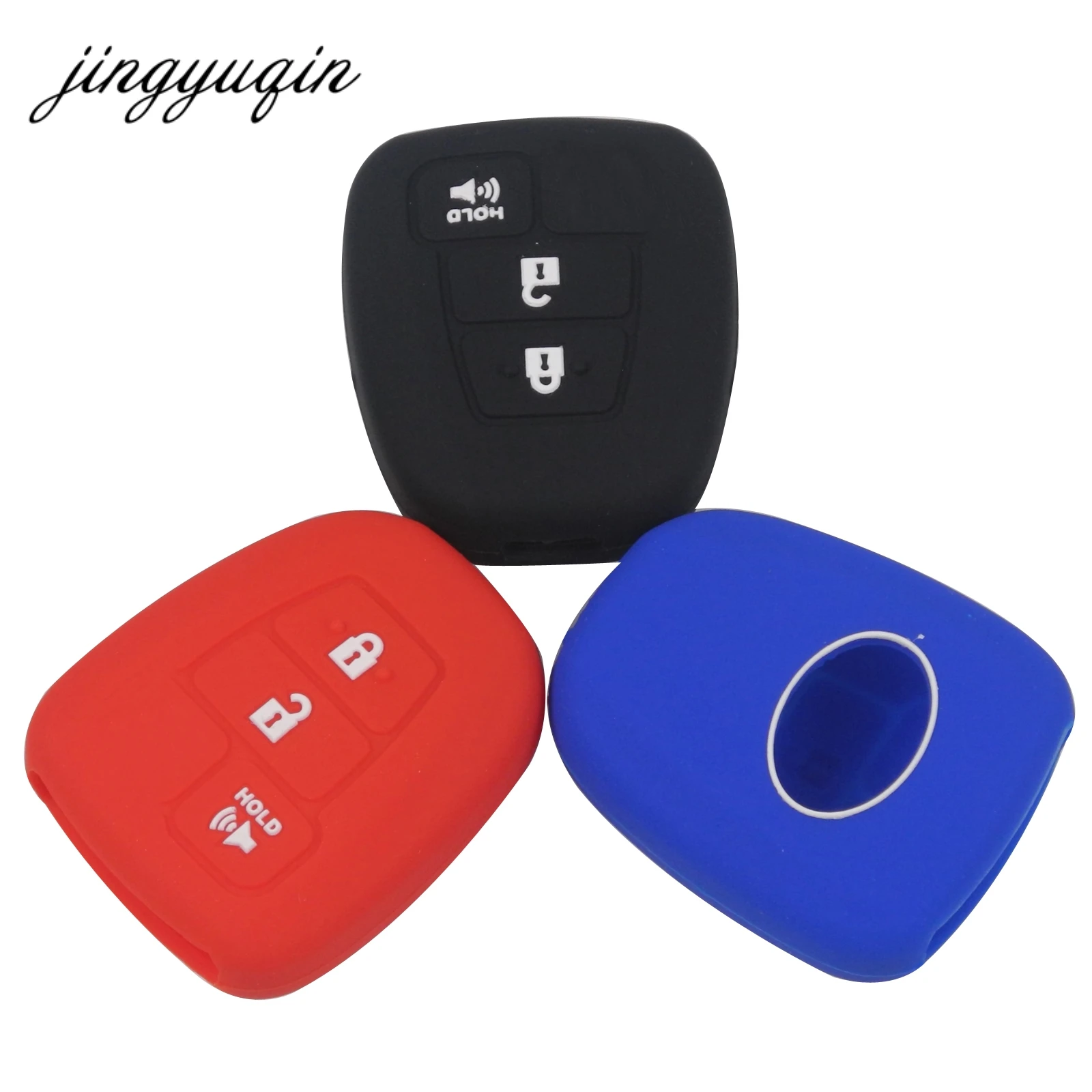Black Silicone Key Case Cover 3 Buttons Fob Holder For TOYOTA Camry Smart Remote