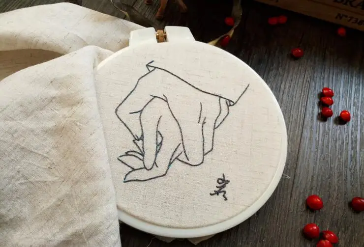 Ручной работы вышивка хлопок шелковый платок античный полотенце для рук бойфренд Валентина подарок на день рождения набор