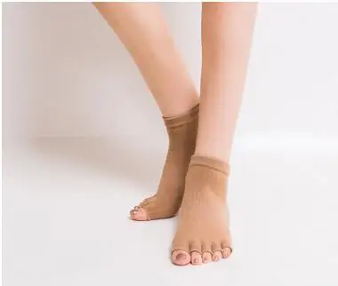 Новое поступление высококачественные мужские или женские профессиональные носки для йоги на пять пальцев противоскользящие носки с открытой спиной спортивные носки для фитнеса - Цвет: khaki
