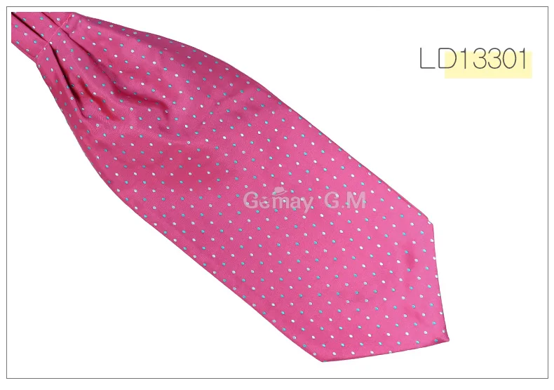 Ascot Tie Cravat Luxury Mens dots Neck Tie Self Tie for Men Wedding Neckties - Цвет: LD13301