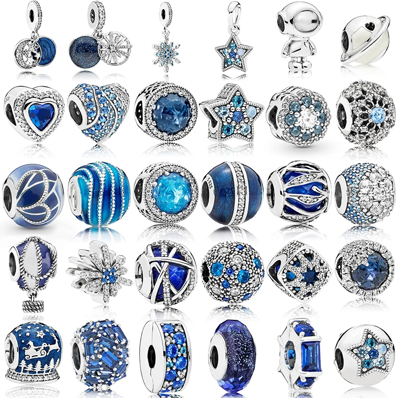 

KAKANY 925 Sterling Silver Mother's Day Gift Blue Charm Original DIY Fashion Jewelry Suitable for Popula Style Charm Bracelets