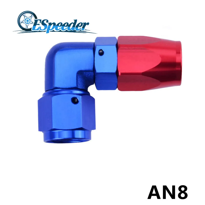 

ESPEEDER AN 8 Anoized Aluminum Hose End AN8 Elbow Fittings 90 Degree Fitting Enforced Hose End Oil Fuel Line Adapter Oil Cooler