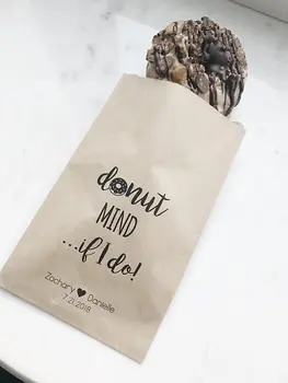 

personalize donut mind i do Wedding popcorn candy Buffet Cookie desserts treat bags Coffee Honey Tea gift Favors pouches